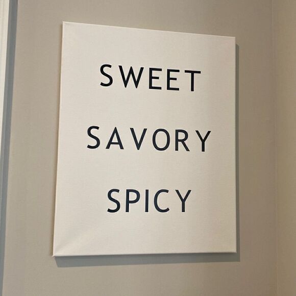 Kitchen Canvas Artwork Sign Sweet Savory Spicy - Picture 1 of 1